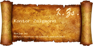 Kontor Zsigmond névjegykártya